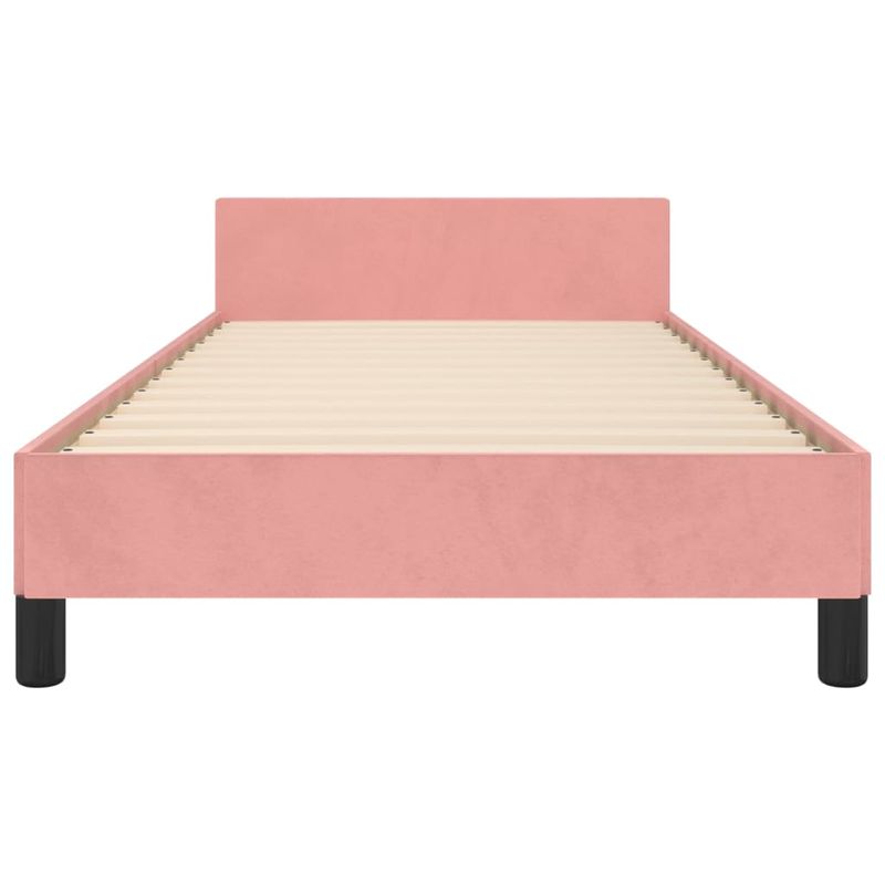 Casa si Gradina - Mobilier - Paturi si accesorii - Paturi - Cadru de pat cu tablie, roz, 90x190 cm, catifea - Infinity.ro