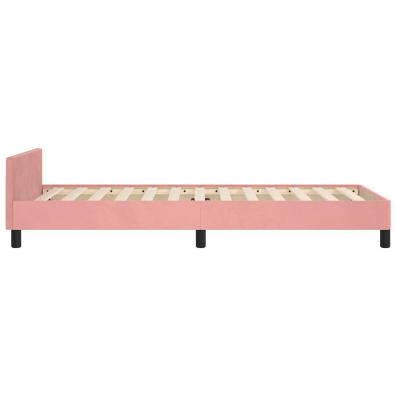 Casa si Gradina - Mobilier - Paturi si accesorii - Paturi - Cadru de pat cu tablie, roz, 90x190 cm, catifea - Infinity.ro