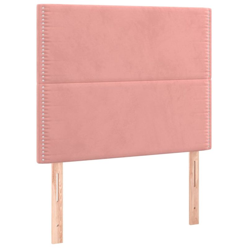 Casa si Gradina - Mobilier - Paturi si accesorii - Paturi - Cadru de pat cu tablie, roz, 90x190 cm, catifea - Infinity.ro