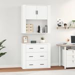 Casa si Gradina - Mobilier - Comode si corpuri - Corpuri bucatarie - Dulap inalt, alb extralucios, lemn compozit - Infinity.ro