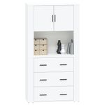 Casa si Gradina - Mobilier - Comode si corpuri - Corpuri bucatarie - Dulap inalt, alb extralucios, lemn compozit - Infinity.ro