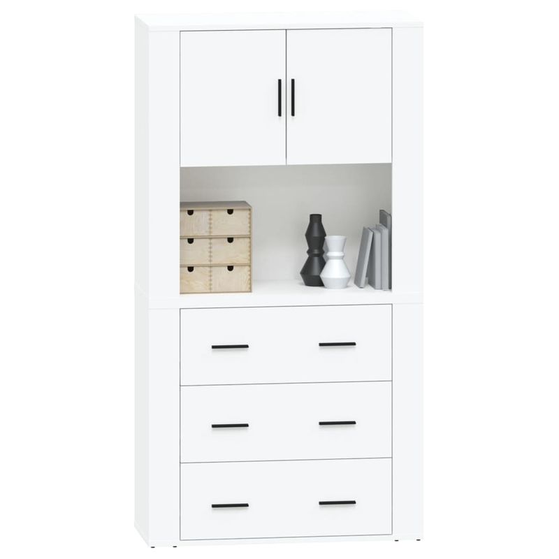 Casa si Gradina - Mobilier - Comode si corpuri - Corpuri bucatarie - Dulap inalt, alb extralucios, lemn compozit - Infinity.ro