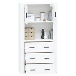 Casa si Gradina - Mobilier - Comode si corpuri - Corpuri bucatarie - Dulap inalt, alb extralucios, lemn compozit - Infinity.ro