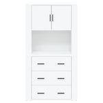 Casa si Gradina - Mobilier - Comode si corpuri - Corpuri bucatarie - Dulap inalt, alb extralucios, lemn compozit - Infinity.ro