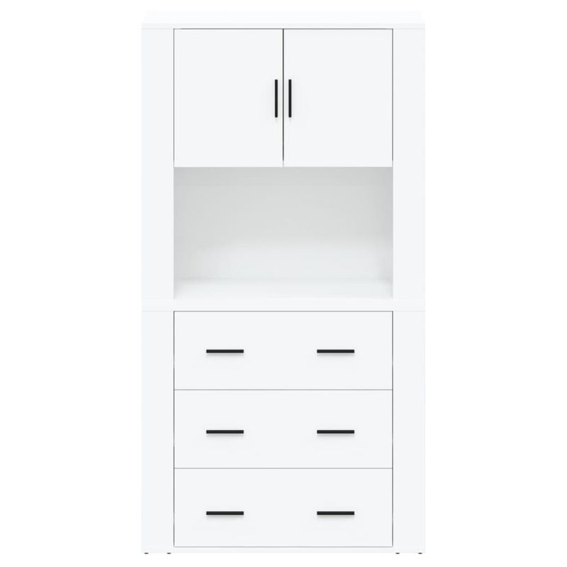 Casa si Gradina - Mobilier - Comode si corpuri - Corpuri bucatarie - Dulap inalt, alb extralucios, lemn compozit - Infinity.ro