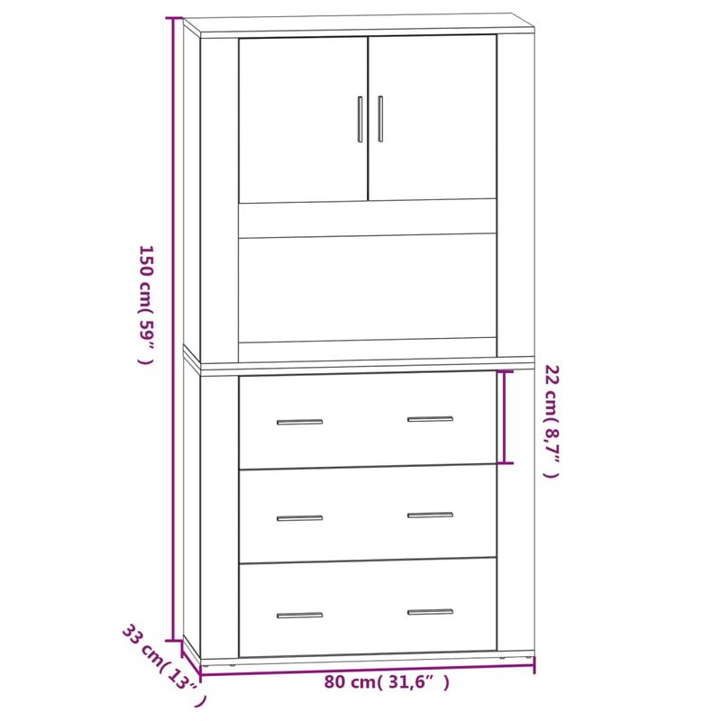 Casa si Gradina - Mobilier - Comode si corpuri - Corpuri bucatarie - Dulap inalt, alb extralucios, lemn compozit - Infinity.ro