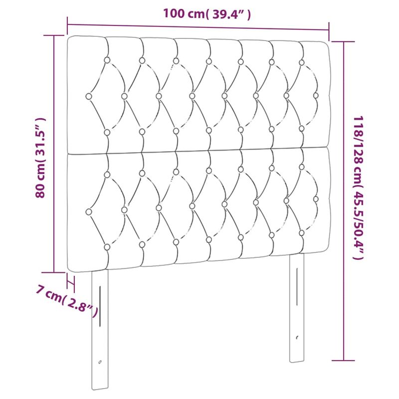 Casa si Gradina - Mobilier - Paturi si accesorii - Accesorii paturi - Tablii de pat, 2 buc, albastru inchis, 100x7x78/88 cm, catifea, model înalt, mărime 100 cm - Infinity.ro