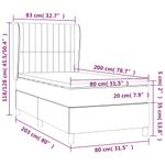 Casa si Gradina - Mobilier - Paturi si accesorii - Paturi - Pat box spring cu saltea, crem, 80x200 cm, textil - Infinity.ro