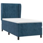 Casa si Gradina - Mobilier - Paturi si accesorii - Paturi - Pat box spring cu saltea, albastru inchis, 80x200 cm, catifea - Infinity.ro