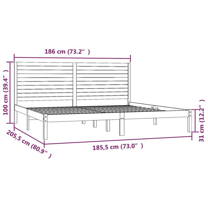 Casa si Gradina - Mobilier - Paturi si accesorii - Paturi - Cadru de pat Super King, 180x200 cm, lemn masiv - Infinity.ro