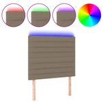 Casa si Gradina - Mobilier - Paturi si accesorii - Accesorii paturi - Tablie de pat cu LED, gri taupe, 90x5x118/128 cm, textil - Infinity.ro