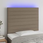 Casa si Gradina - Mobilier - Paturi si accesorii - Accesorii paturi - Tablie de pat cu LED, gri taupe, 90x5x118/128 cm, textil - Infinity.ro
