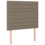 Casa si Gradina - Mobilier - Paturi si accesorii - Accesorii paturi - Tablie de pat cu LED, gri taupe, 90x5x118/128 cm, textil - Infinity.ro