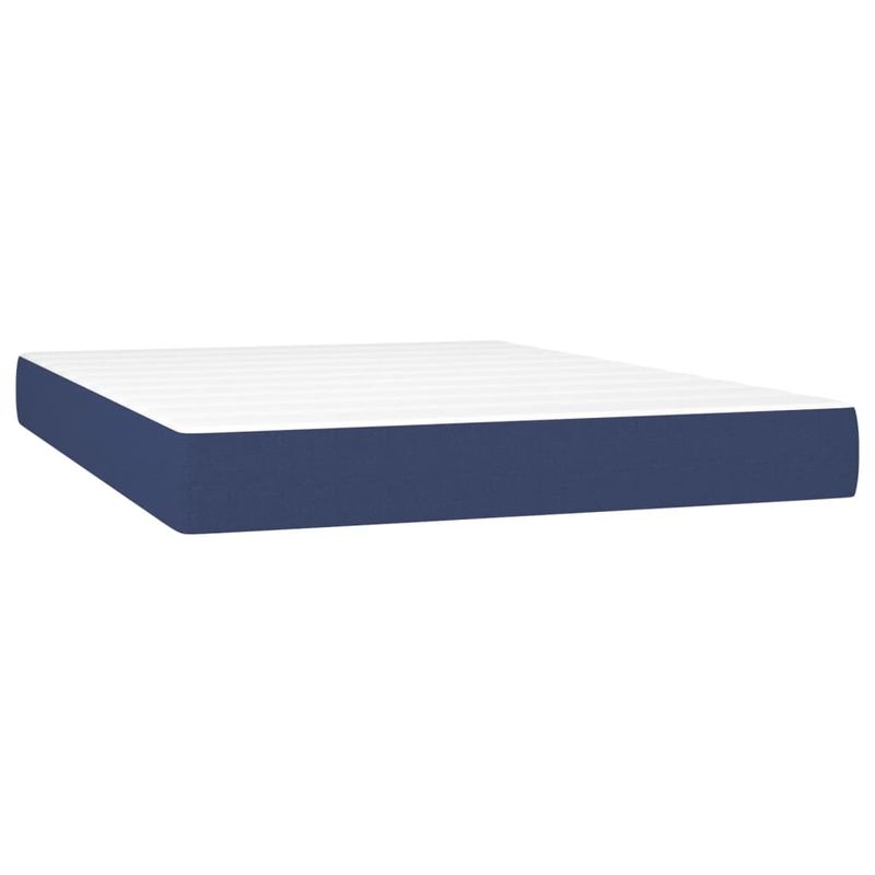 Casa si Gradina - Mobilier - Paturi si accesorii - Paturi - Pat box spring cu saltea, albastru, 140x200 cm, textil - Infinity.ro