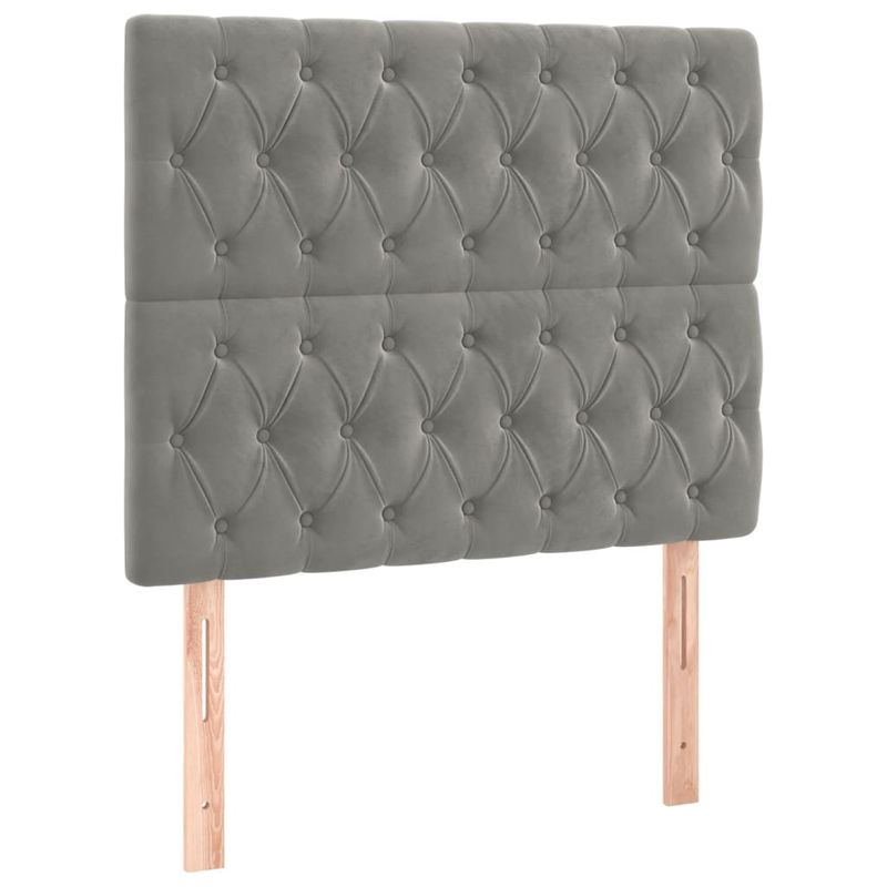 Casa si Gradina - Mobilier - Paturi si accesorii - Paturi - Cadru de pat cu tablie, gri deschis, 120x200 cm, catifea - Infinity.ro