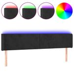 Casa si Gradina - Mobilier - Paturi si accesorii - Accesorii paturi - Tablie de pat cu LED, negru, 183x16x78/88 cm, catifea - Infinity.ro