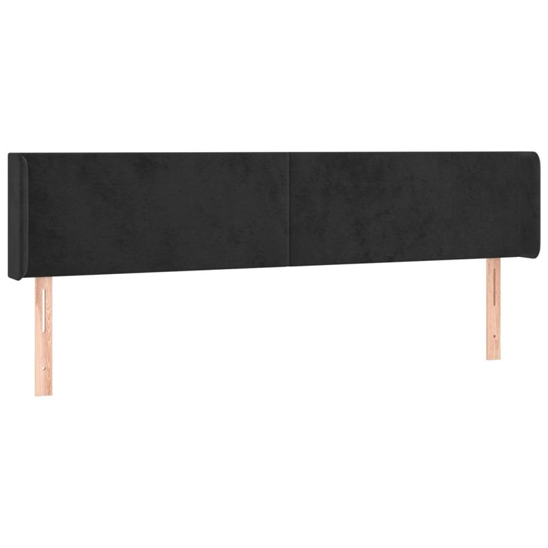 Casa si Gradina - Mobilier - Paturi si accesorii - Accesorii paturi - Tablie de pat cu LED, negru, 183x16x78/88 cm, catifea - Infinity.ro