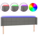 Casa si Gradina - Mobilier - Paturi si accesorii - Accesorii paturi - Tablie de pat cu LED, gri inchis, 203x16x78/88 cm, textil - Infinity.ro
