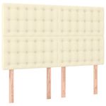 Casa si Gradina - Mobilier - Paturi si accesorii - Paturi - Pat box spring cu saltea, crem, 140x190 cm, piele ecologica - Infinity.ro