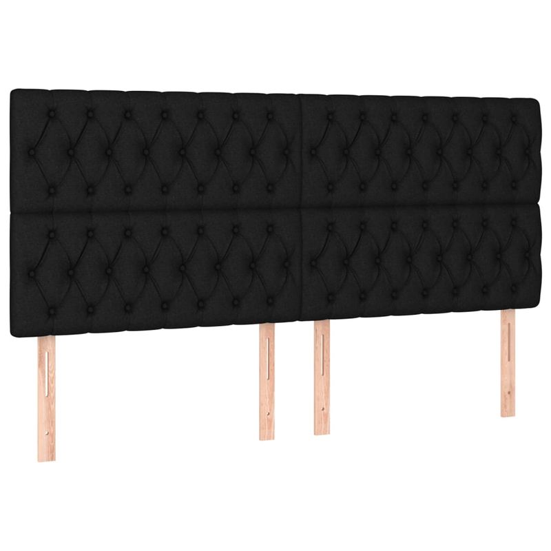 Casa si Gradina - Mobilier - Paturi si accesorii - Paturi - Pat cu arcuri, saltea si LED, negru, 200x200 cm, textil - Infinity.ro