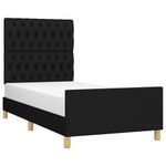 Casa si Gradina - Mobilier - Paturi si accesorii - Paturi - Cadru de pat cu tablie, negru, 100x200 cm, textil - Infinity.ro