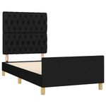 Casa si Gradina - Mobilier - Paturi si accesorii - Paturi - Cadru de pat cu tablie, negru, 100x200 cm, textil - Infinity.ro
