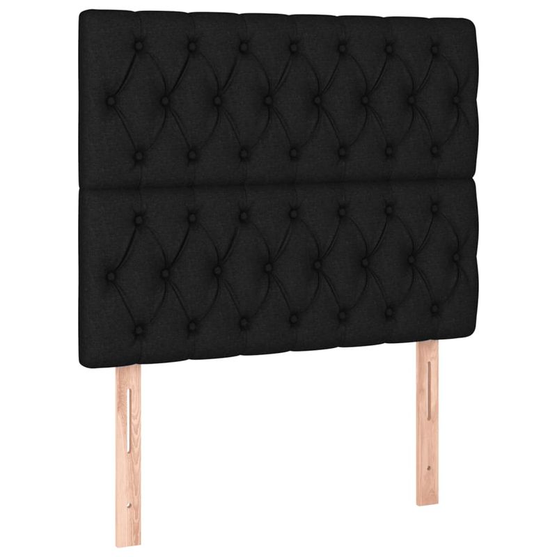 Casa si Gradina - Mobilier - Paturi si accesorii - Paturi - Cadru de pat cu tablie, negru, 100x200 cm, textil - Infinity.ro