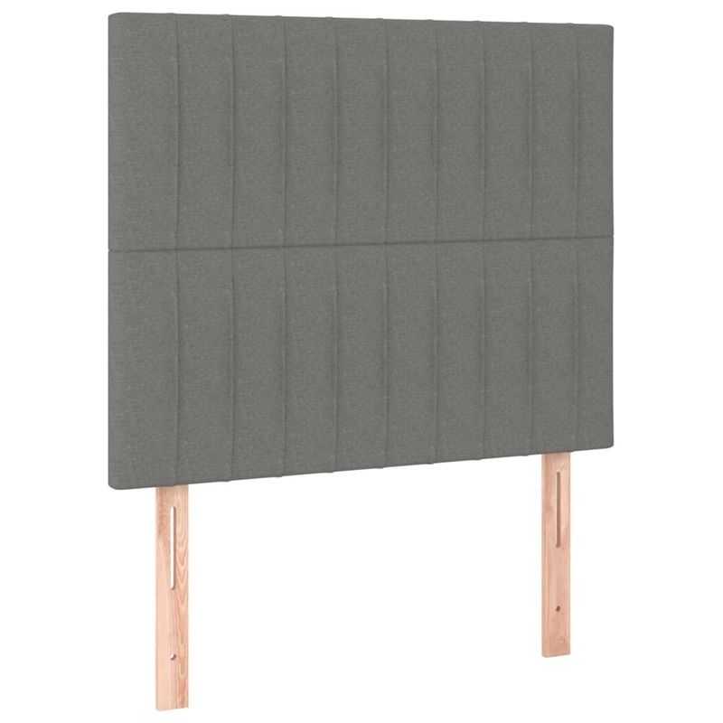 Casa si Gradina - Mobilier - Paturi si accesorii - Paturi - Cadru de pat cu tablie, gri inchis, 100x200 cm, textil - Infinity.ro