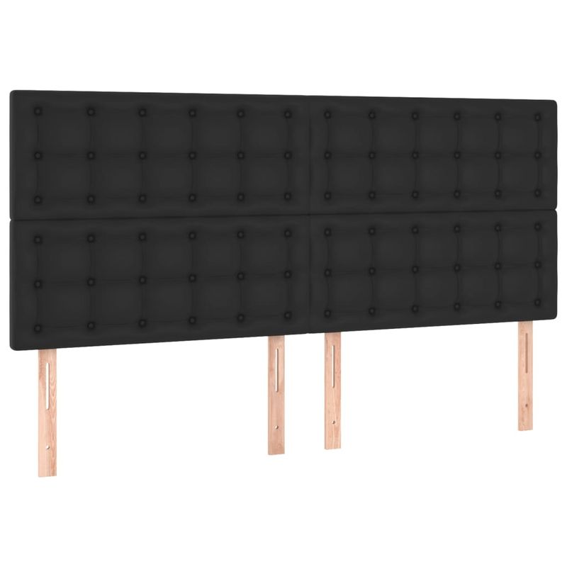 Casa si Gradina - Mobilier - Paturi si accesorii - Paturi - Pat box spring cu saltea, negru, 180x200 cm, piele ecologica - Infinity.ro