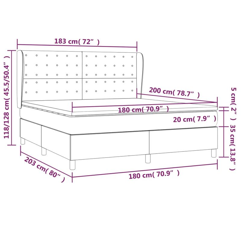 Casa si Gradina - Mobilier - Paturi si accesorii - Paturi - Pat box spring cu saltea, negru, 180x200 cm, piele ecologica - Infinity.ro