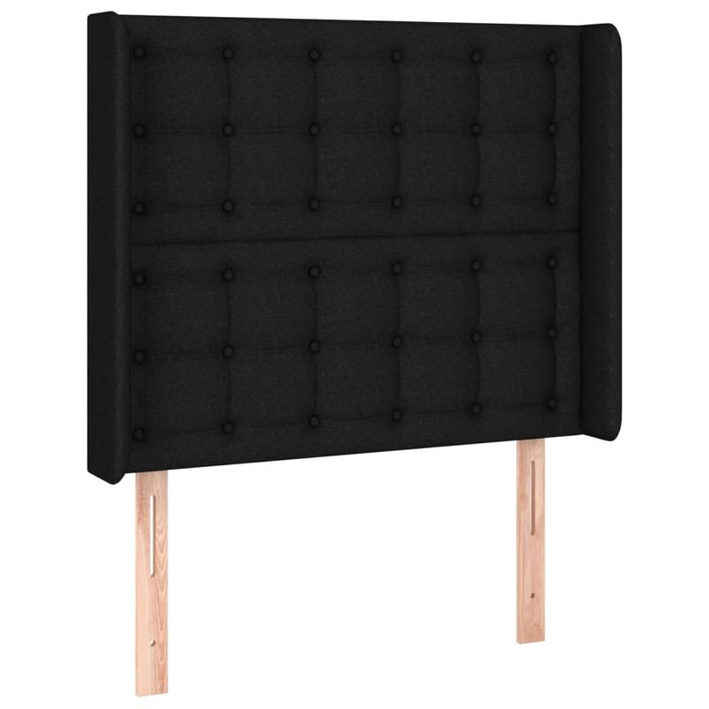 Casa si Gradina - Mobilier - Paturi si accesorii - Paturi - Pat cu arcuri, saltea si LED, negru, 100x200 cm, textil - Infinity.ro