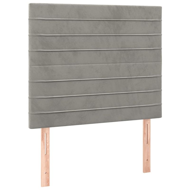 Casa si Gradina - Mobilier - Paturi si accesorii - Paturi - Pat box spring cu saltea, gri deschis, 90x190 cm, catifea - Infinity.ro