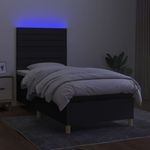Casa si Gradina - Mobilier - Paturi si accesorii - Paturi - Pat cu arcuri, saltea si LED, negru, 90x200 cm, textil - Infinity.ro