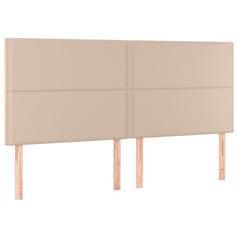 Casa si Gradina - Mobilier - Paturi si accesorii - Paturi - Pat cu arcuri, cu saltea si LED cappuccino 180x200 cm piele eco - Infinity.ro