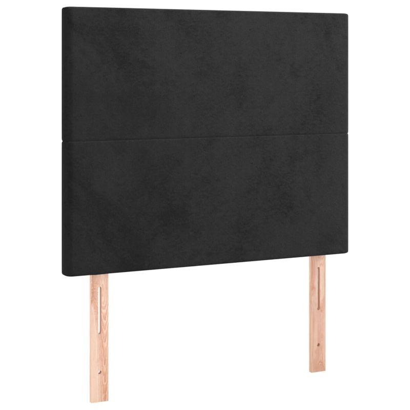 Casa si Gradina - Mobilier - Paturi si accesorii - Paturi - Pat cu arcuri, saltea si LED, negru, 90x190 cm, catifea - Infinity.ro