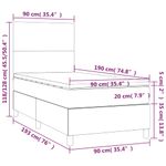 Casa si Gradina - Mobilier - Paturi si accesorii - Paturi - Pat cu arcuri, saltea si LED, negru, 90x190 cm, catifea - Infinity.ro