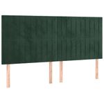 Casa si Gradina - Mobilier - Paturi si accesorii - Paturi - Pat cu arcuri, saltea si LED, verde inchis, 200x200 cm, catifea - Infinity.ro
