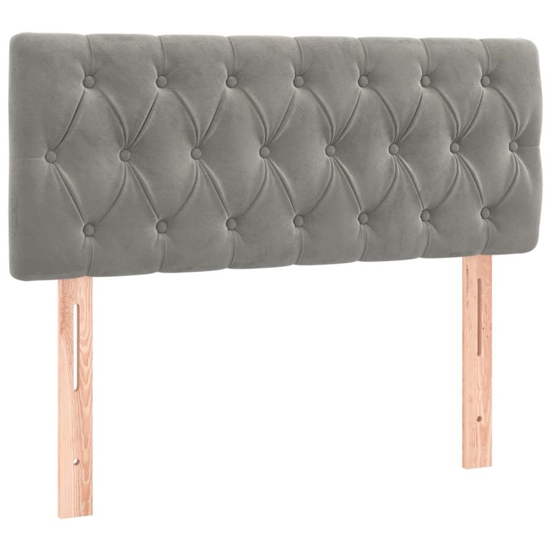 Casa si Gradina - Mobilier - Paturi si accesorii - Paturi - Pat box spring cu saltea, gri deschis, 90x200 cm, catifea - Infinity.ro