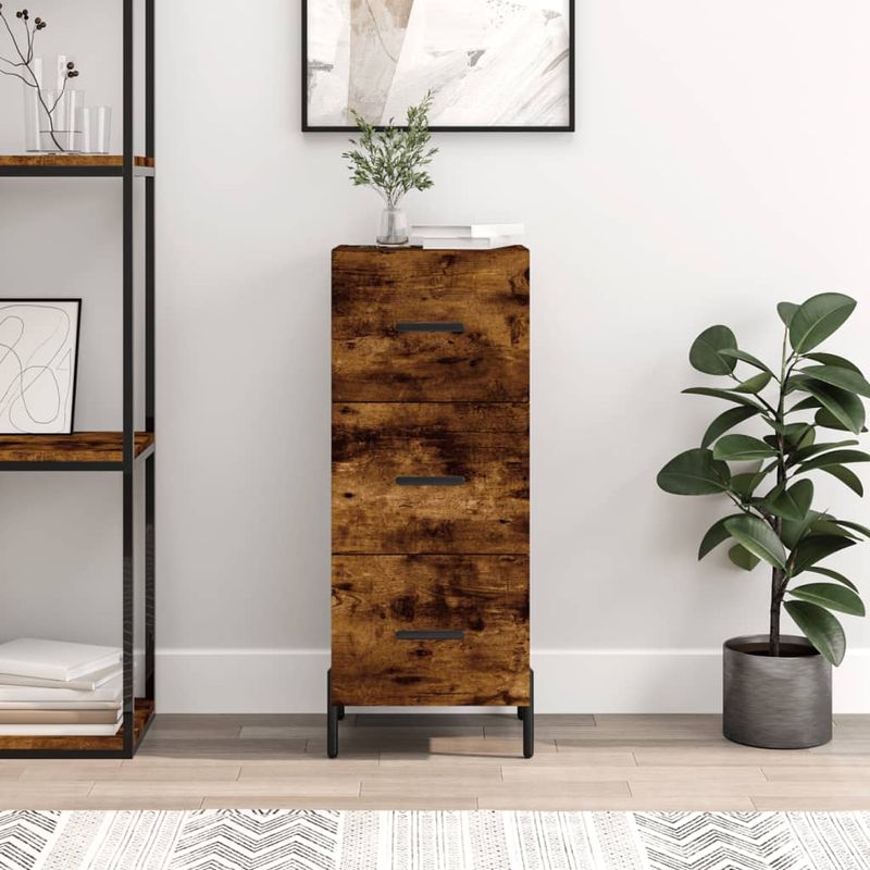 Casa si Gradina - Mobilier - Comode si corpuri - Comode - Servanta, stejar fumuriu, 34,5x34x90 cm, lemn compozit - Infinity.ro