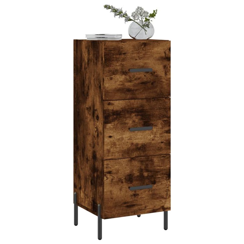 Casa si Gradina - Mobilier - Comode si corpuri - Comode - Servanta, stejar fumuriu, 34,5x34x90 cm, lemn compozit - Infinity.ro