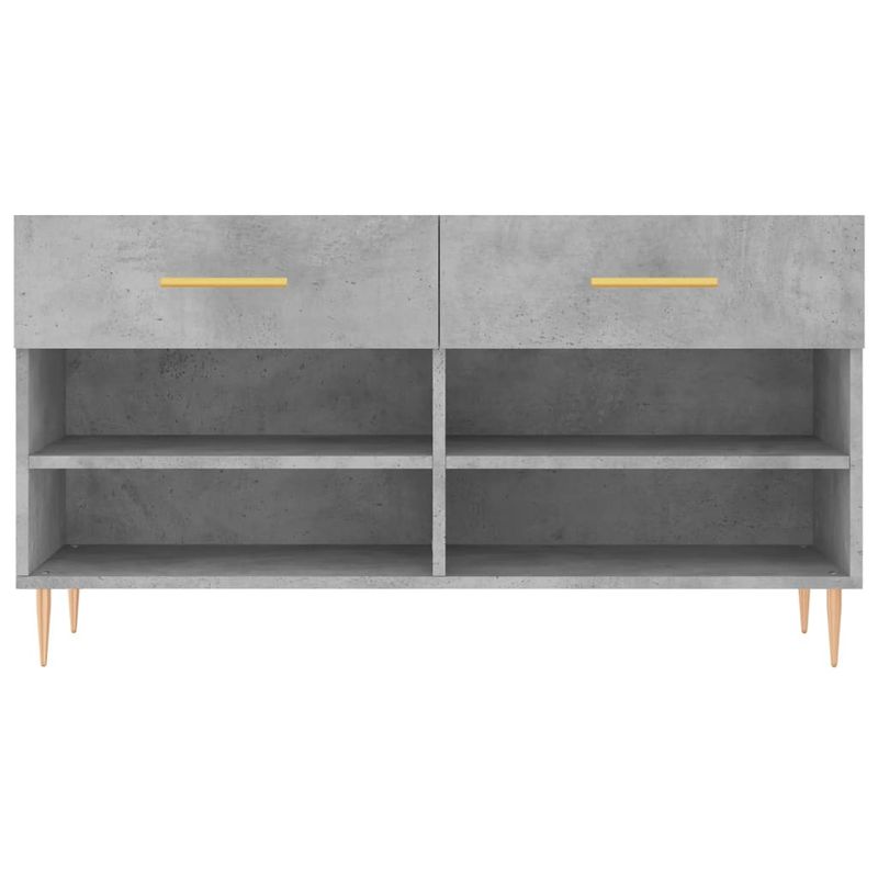 Casa si Gradina - Mobilier - Organizare si depozitare - Organizator incaltaminte - Bancheta pantofar, gri beton, 102x35x55 cm, lemn prelucrat - Infinity.ro