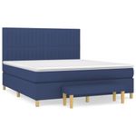 Casa si Gradina - Mobilier - Paturi si accesorii - Paturi - Pat continental cu saltea, albastru, 160x200cm, material textil - Infinity.ro