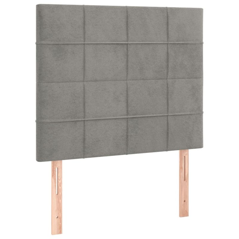 Casa si Gradina - Mobilier - Paturi si accesorii - Paturi - Pat continental cu saltea, gri deschis, 80x200 cm, catifea - Infinity.ro