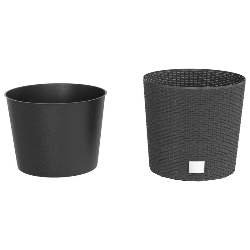 Casa si Gradina - Gradinarit si plante - Plante si ghivece - Ghivece si suporturi - Jardiniera cu interior detasabil, antracit 15 / 15,3 L PP ratan - Infinity.ro