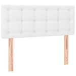 Casa si Gradina - Mobilier - Paturi si accesorii - Paturi - Pat continental cu saltea & LED, alb, 90x200 cm, piele eco - Infinity.ro