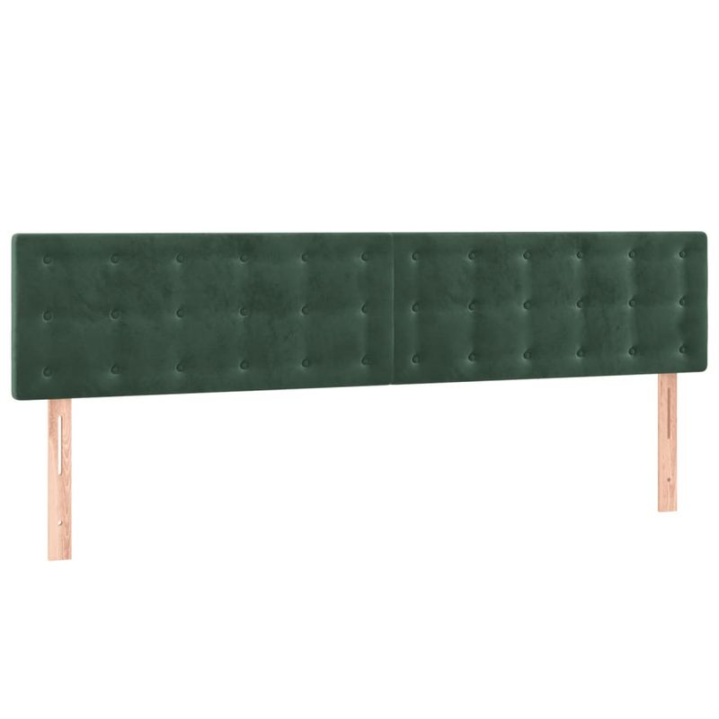 Casa si Gradina - Mobilier - Paturi si accesorii - Paturi - Pat cu arcuri, saltea si LED, verde inchis, 160x200 cm, catifea - Infinity.ro