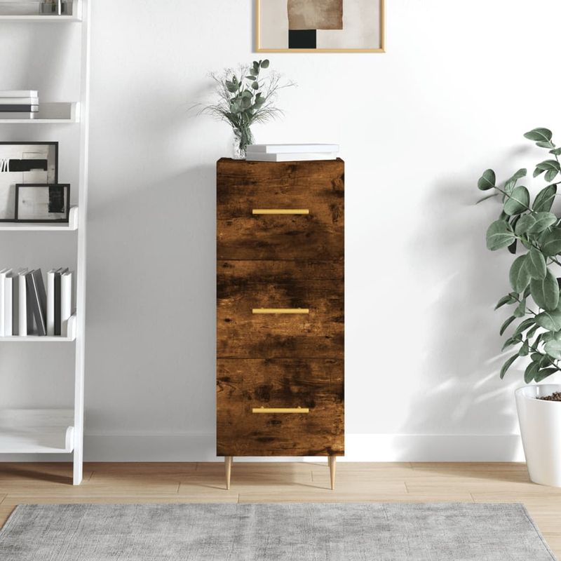 Casa si Gradina - Mobilier - Comode si corpuri - Comode - Servanta, stejar fumuriu, 34,5x34x90 cm, lemn compozit - Infinity.ro