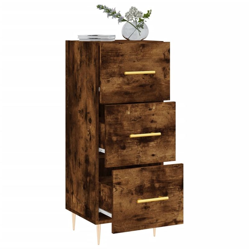 Casa si Gradina - Mobilier - Comode si corpuri - Comode - Servanta, stejar fumuriu, 34,5x34x90 cm, lemn compozit - Infinity.ro