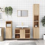 Casa si Gradina - Mobilier - Mobilier baie - Comode baie - Comoda pentru baie, stejar sonoma, 80x33x60 cm, lemn compozit - Infinity.ro
