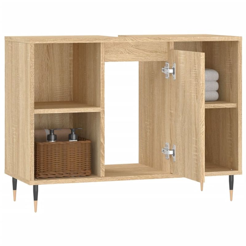 Casa si Gradina - Mobilier - Mobilier baie - Comode baie - Comoda pentru baie, stejar sonoma, 80x33x60 cm, lemn compozit - Infinity.ro